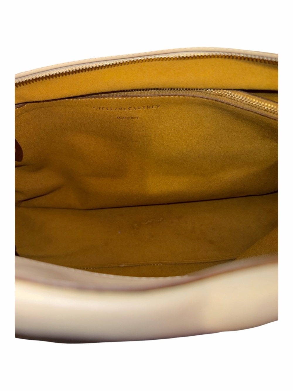Authentic Stella McCartney Perforated Circle Logo Zip-Top Shoulder Bag - Cream - Picture 7 of 9